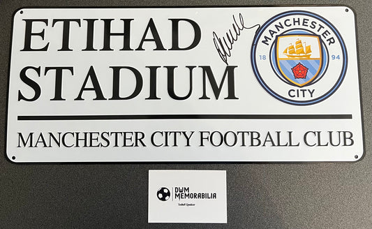 Roberto Mancini signed streetsign.