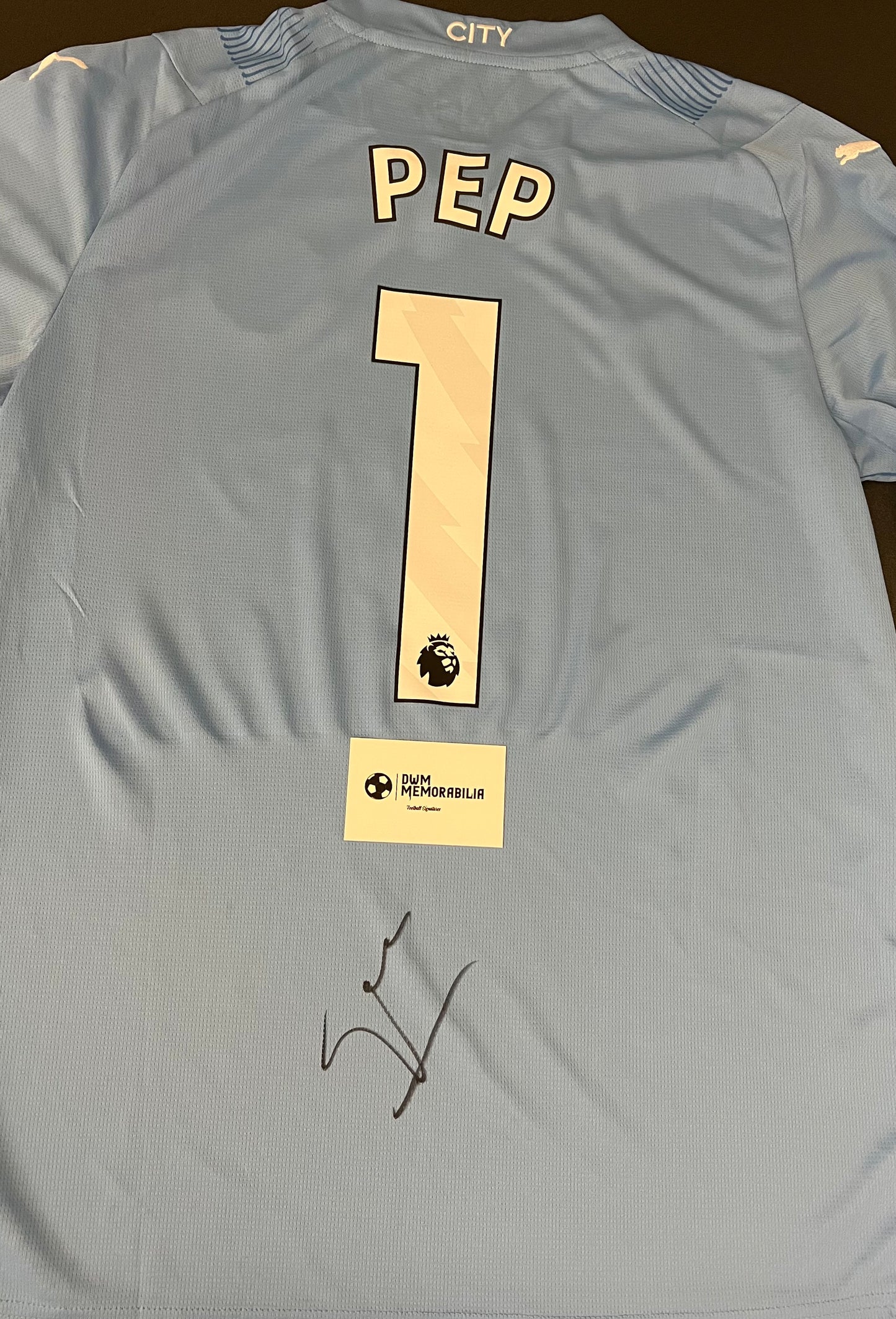 Pep Guardiola signed shirt.