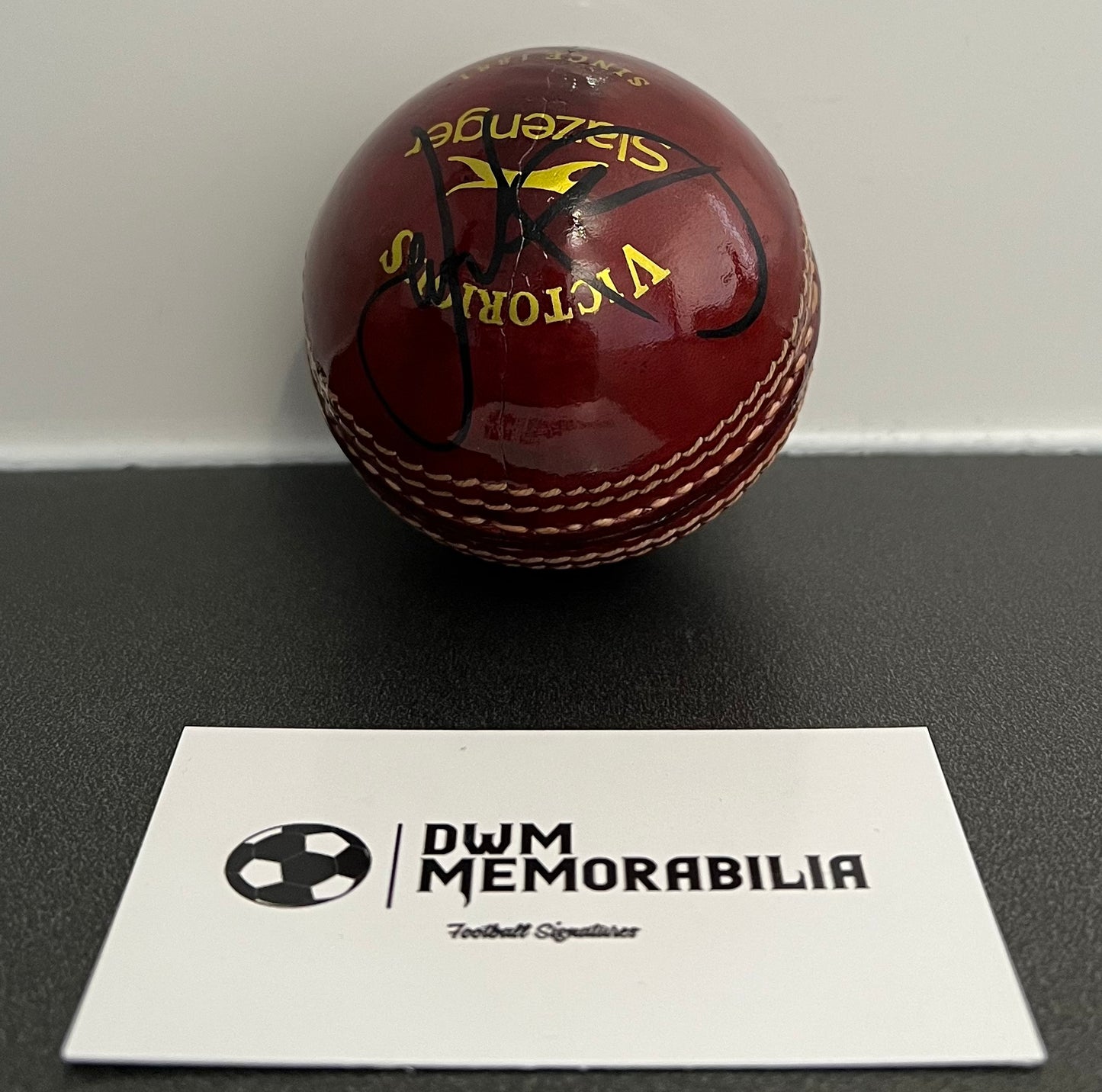 James Anderson signed cricket ball.